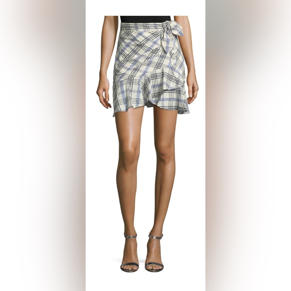 Veronica Beard
Kaia Tie-Waist Plaid Mini Skirt